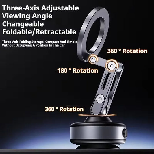 Magnetic Car Phone Holder 360 degree Rotation Vacuum Adsorption Strong Suction Holder for Mobile Phone